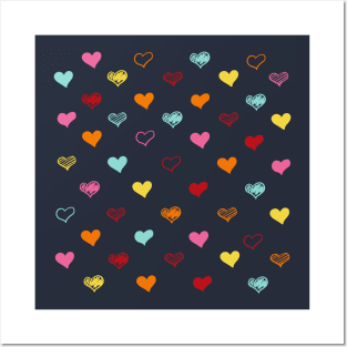 Colorful Hearts Posters and Art